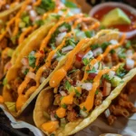Crispy Taco Ranch Bites served on a platter with dipping sauce.