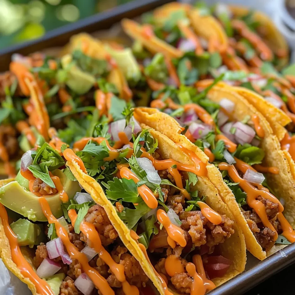 Bite-sized Taco Ranch Bites garnished with fresh herbs.